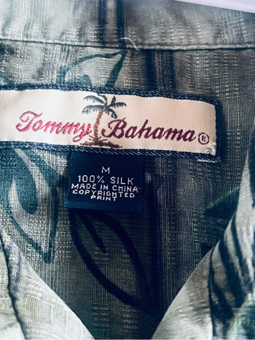Tommy Bahama Blue-Green Silk Camp Shirt - Picture 5 of 7